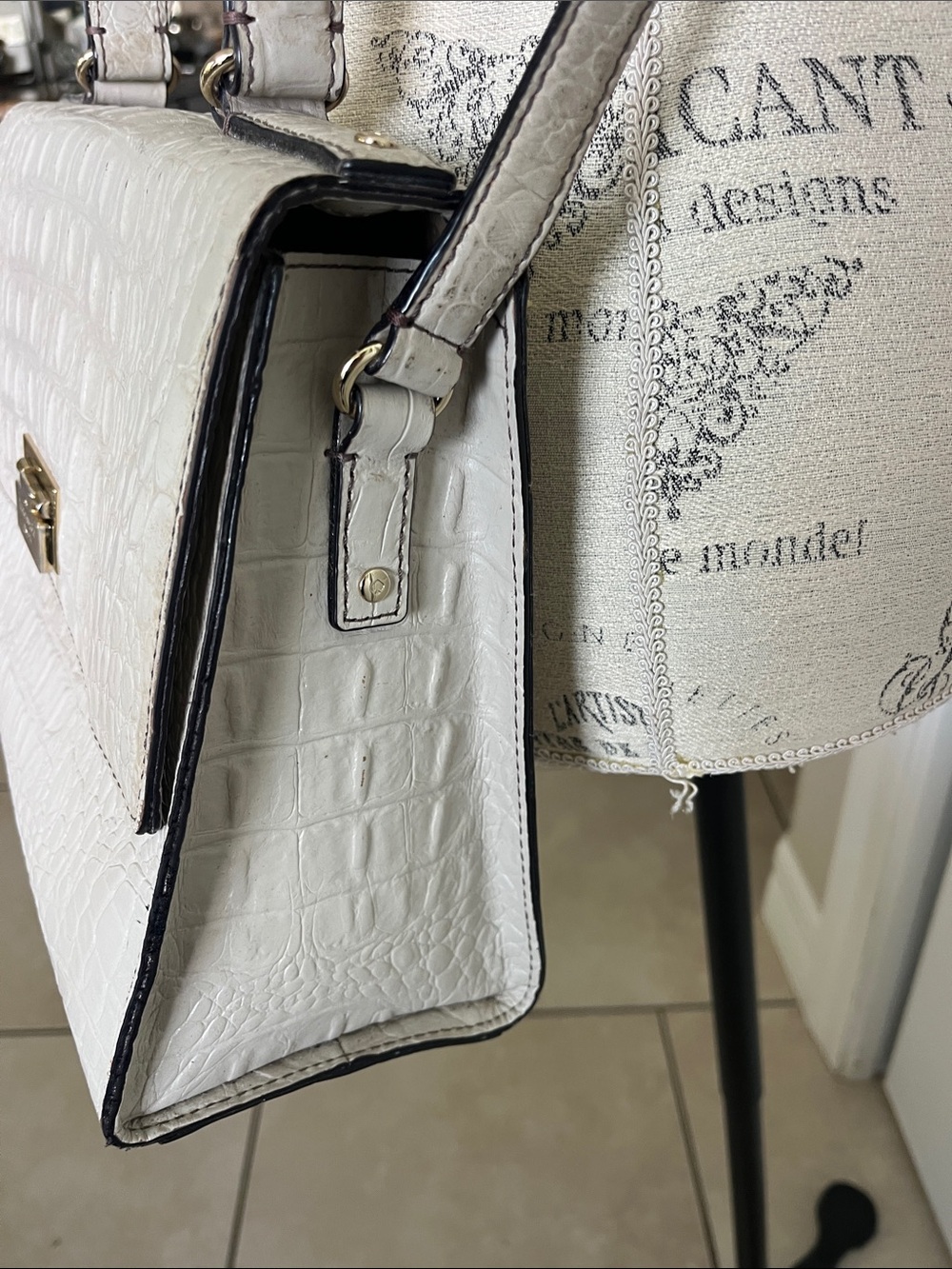 Kate Spade knightsbridge Doris gray crocodile embossed leather Crossbody - Picture 3 of 15